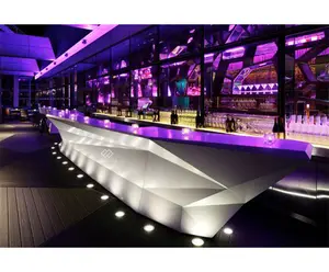 מועדון לילה עיצוב סיטונאי בר סט ריהוט מסעדה דלפק עיצוב סירה בצורת דלפק בר ריהוט מסחרי מודרני