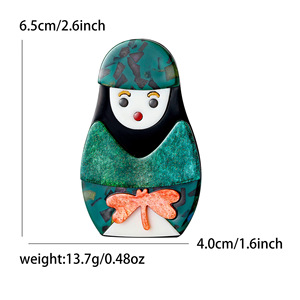 Broches Matryoshka acryliques à la mode personnalisées belle petite fille Badges <span class=keywords><strong>broche</strong></span> broches pour ami Souvenirs cadeau - Product Image 5