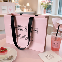 Sac de courses personnalisé écologique et recyclable avec poignée en ruban, logo imprimé, vente en gros pour l'emballage de détail