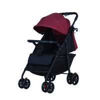 Poussette bébé pliable à quatre roues 2 en 1 avec un design adorable, système de voyage convertible