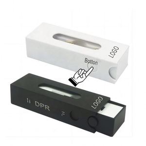 Custom Packaging Child Resistant Black <b>Box</b> 0.5ml or 1ml Drawer Packaging <b>Box</b> With <b>Clear</b> Window and Button - Product Image 5