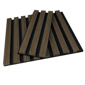 Pannelli fonoassorbenti acustici in legno di quercia legno <span class=keywords><strong>massello</strong></span> noce rivestimento da parete scanalato legno doghe acustiche pannelli acustici - Product Image 1