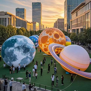 Ballon lunaire gonflable géant de 6 m, ballon lunaire lumineux, planètes gonflables lumineuses pour la décoration de scène, de parc, de bâtiment et d'événements - Product Image 5