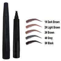 Crayon à sourcils liquide naturel à 4 micro-pointes, noir et brun, mascara à sourcils 4 pointes résistant à la transpiration et à l'eau