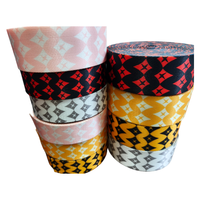 Ruban tissé jacquard rayé personnalisé de 38 mm pour chaussures, sacs, vêtements, couture DIY, OEM, ODM, échantillon gratuit