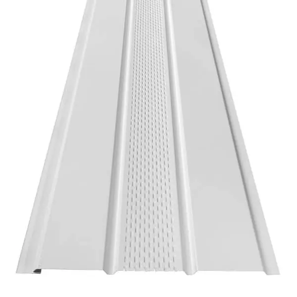 12 ''T-4 solide/entièrement ventilé/Center ventilé poly finition texture lisse 12ft soffite en aluminium pour les états-unis