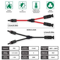 Adaptateur de panneau solaire Y3 30A connecteurs de câble séparateur connecteur MCX 2 voies panneau solaire connecteur MC alimentation de Contact en cuivre