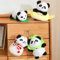Wowei Mignon Adorable Panda Rouge Trésor National Peluche Pendentif Breloque Sac à Dos Porte-clés Poupée