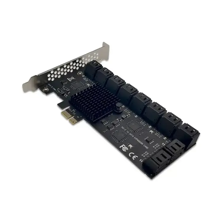 20 Ports Sata 6gb To Pci Express Controller Expansion Card Pcie To Sata Iii Converter Pcie Riser Adapter For Pc