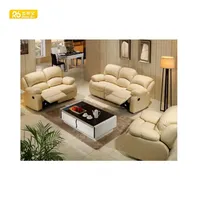 Baccarat-sofá eléctrico de cuero con reclinable, mueble de color rojo