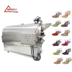 Máquina tostadora de cacahuetes de 300kg y 200kg para uso en fábrica, tostadora eléctrica de nueces de macadamia con bandeja de refrigeración