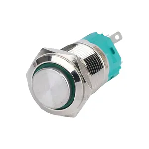 ABILKEEN Luminous Voltage 24V Momentary Stainless Steel Button Push Button Switch 16 mm