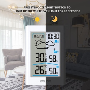 Stasiun Cuaca Digital Elektrik BALDR B0341 Termometer Higrometer Dalam/Luar Ruangan Prakiraan Cuaca Nirkabel Dinding Ruang Tamu - Product Image 3