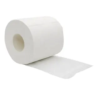 Pulpa reciclada a precio de fábrica, paquete de 4 rollos, habitación de Hotel, rollo de papel pequeño, núcleo de papel higiénico, papel sanitario