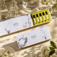 Boîte à manchon en papier blanc personnalisée avec plateau coulissant pour les échantillons d'huiles essentielles, de parfums, de cosmétiques, emballage cadeau