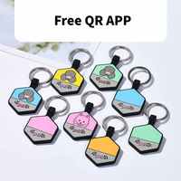 Nouvelle Plaque d'identification personnalisée en silicone pour chien et chat 2024 avec application gratuite, anti-perte, code QR, forme ronde, URL QR, pour collier