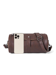New Vintage Style Unisex PU Leather Messenger <b>Bag</b> Large Durable Buckle Closure All Seasons Daily Use - Product Image 6