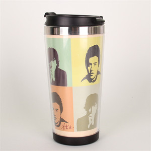 Bên Ngoài Nhựa Bên Trong Thép 450Ml Cốc Du Lịch Có Giấy/Ảnh Chèn Bảng Câu Chuyện Cốc Sáng Tạo Chai Nước Hai Lớp - Product Image 4