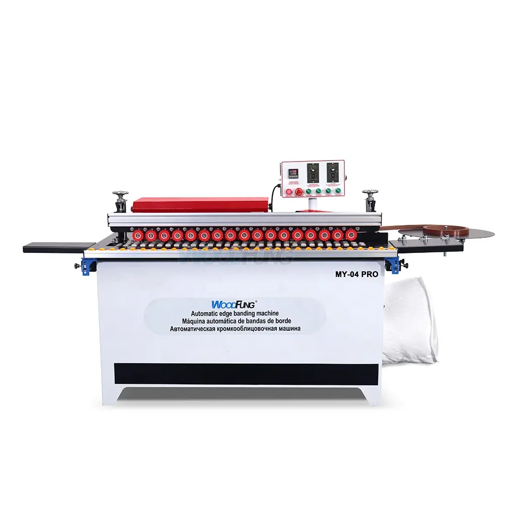 automatic mini edge banding machine with gluing and trimming for pvc