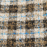 Nouveau tissu en tweed à carreaux teint en fil de polyester mélangé 2026, idéal pour la confection de manteaux, robes, sacs et sacs à main