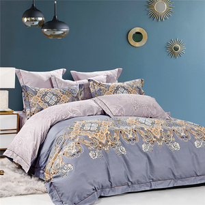 KOSMOS-Couette à thème kaki, bleu pêche, avec impression complète, en polyester, lavande et satin - Product Image 4