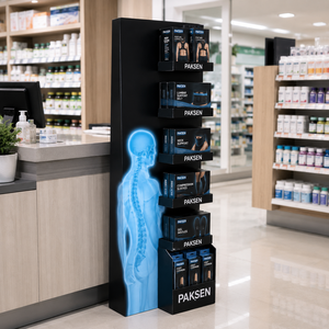 Medical Brace Display Corrugated Paper Floor <b>Stand</b> Multi Tier Rack For Orthopedic Supports Pharmacy Display - Product Image 2