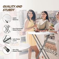 Usine En Gros Durable HDPE En Plastique 32in/80*110cm Rond Haut Pliant Table De Cocktail pour Intérieur Extérieur Partie À Manger Bar