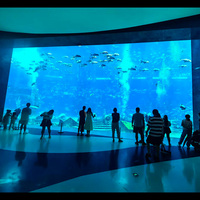 Aquarium mural en acrylique transparent de forme personnalisée, nouveau style, cristal clair, grande taille, fabrication sur mesure, vente en gros