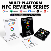 Stand Review NFC215 Akrilik atau PVC Kustom dengan Kode QR Tercetak dan Tanda Umpan Balik Meja untuk Resepsi Hotel dan Toko