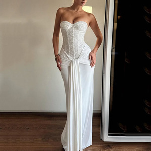 Abito <span class=keywords><strong>da</strong></span> <span class=keywords><strong>sera</strong></span> lungo in cashmere <span class=keywords><strong>da</strong></span> donna, sexy e audace, con paillettes, a <span class=keywords><strong>tubino</strong></span>, a vita naturale, slim-fit, con spalline, all'ingrosso 2026 - Product Image 1