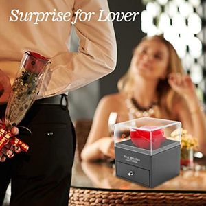 ของขวัญวันแม่วาเลนไทน์กุหลาบที่เก็บรักษาไว้ในกล่องอะคริลิคกล่องกุหลาบที่เก็บรักษาไว้พร้อมสร้อยคอของขวัญ - Product Image 2