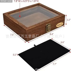 กล่องแสดงเครื่องประดับไม้ทรงสี่เหลี่ยมฝาอะคริลิคสำหรับใช้บนเดสก์ท็อป - Product Image 4