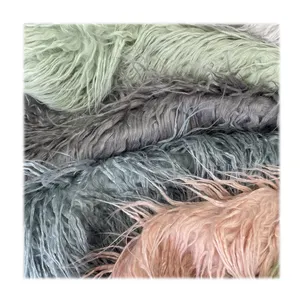 10CM Long pile mongolian curly plush fabric acrylic polyester faux fleece woo fur high quality