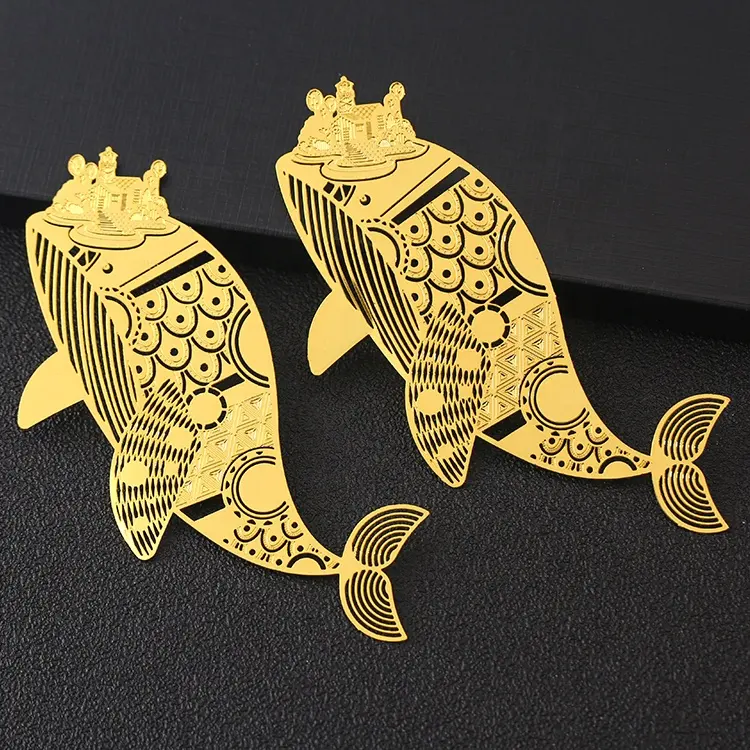 Custom Gold Silver Plated Etch Bookmark Metal Animal Enamel Clip Bookmark