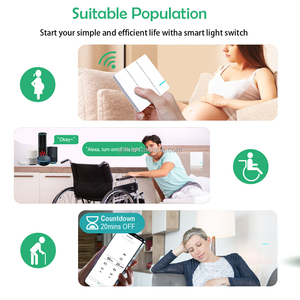 <span class=keywords><strong>Interruptor</strong></span> de <span class=keywords><strong>luz</strong></span> de pared inteligente con Control remoto Wifi Tuya para <span class=keywords><strong>Amazon</strong></span> Alexa Google Assistant IFTTT <span class=keywords><strong>interruptor</strong></span> inteligente único para luces - Product Image 5