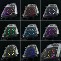 Car 5D Acrylic Bi LED Lens Shroud Blanc Jaune RGB APP Control Car Daytime Running Light Led Angel Eyes for Projector Headlight