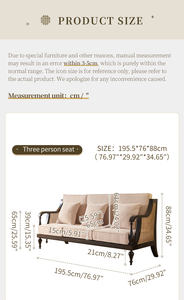 Ensemble de canapés en rotin nordique rétro en bois de frêne OEM, fauteuil moderne minimaliste en cannage, <span class=keywords><strong>causeuse</strong></span> 3 places, meubles pour salon, hôtel, maison - Product Image 4