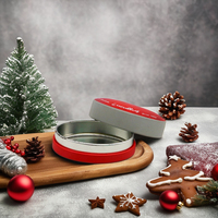 Boîte en fer blanc avec couvercles hermétiques, boîte de rangement métallique multi-usages pour thé, gâteaux, bonbons, bijoux, biscuits de Noël, chocolat, emballage cadeau
