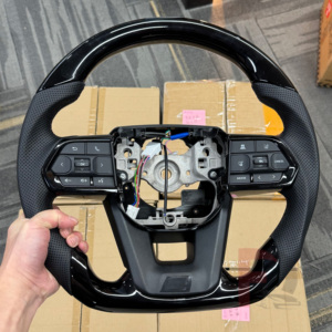 Volant en cuir et bois CE pour <span class=keywords><strong>Toyota</strong></span> Hilux Corolla GR86 Camry Land Cruiser Fortuner GT86 LC300 LC200 Prado - Product Image 1