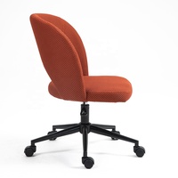 Chaise de bureau multifonctionnelle pivotante en tissu orange pour directeur de direction Chaise de bureau de luxe avec roulettes