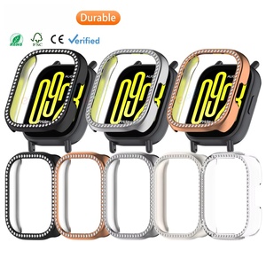 HUANLONG Bling PC Hollow Case for Redmi Watch 5 Active Smart Watch Diamond Crystal Bumper <b>Accessories</b> Watch Cover - Product Image 1