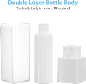 Flacon pompe airless rotatif en PP de 15ml, 30ml, 50ml, contenant cosmétique givré double couche épaissi, carré, vide, pour lotion, personnalisable - Product Image 4