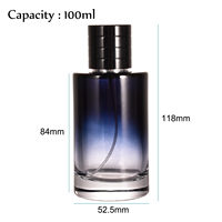 Bouteilles rondes de parfum en verre pour hommes atomiseur de Cologne de cylindre de 30ml 1oz pour hommes