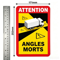 Avertisseur d'angle mort magnétique / Autocollant de sécurité entièrement magnétique haute visibilité pour camions, fourgonnettes et véhicules de plus de 3,5T