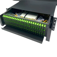 Panel Patch serat optik 96F 144F kotak Terminal optik pemandu geser Panel tempel 288 inti rak laci tarik keluar