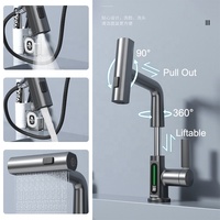 Tirez vers le bas la cascade numérique Led de luxe prolongent l'affichage numérique élevé Grifos Lavaplatos robinet pivotant à 1080 degrés pour évier de salle de bain