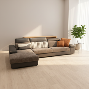 Ensemble de meubles de salon de luxe moderne, nouveau design, coin avec canapé fonctionnel en cuir - Product Image 2