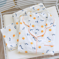 Ensembles de pyjama Kimono Feuille d'érable pour femmes, 100% coton gaze, manches longues, vêtements de nuit décontractés, pyjamas pour femmes, vente chaude d'automne