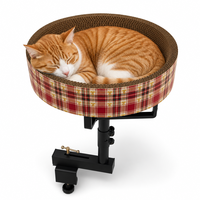 Griffoir pour chat rond en carton, réglable, à clipser sur bureau, avec logo personnalisé OEM ODM, pour ordinateur portable, pour le bureau, vente en gros