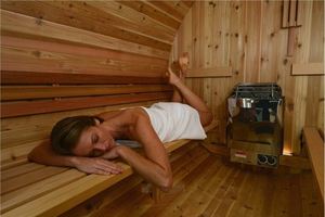 Cabine extérieure en bois massif de cèdre rouge, sauna intérieur humide et sec pour 4 à 6 personnes, relaxation hôtelière avec fonction de vapeur sèche, fabriqué au <span class=keywords><strong>Canada</strong></span> - Product Image 2